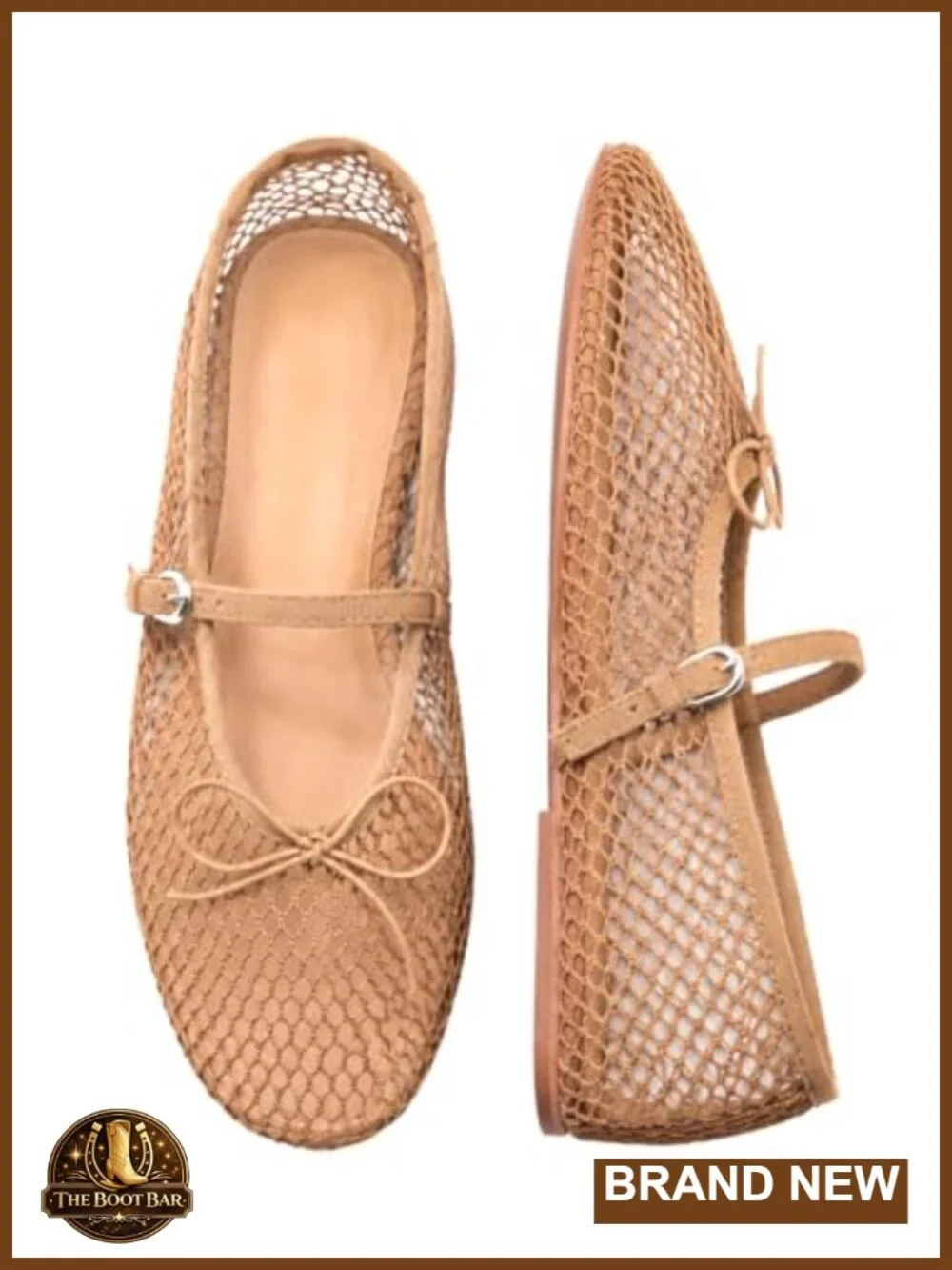 Mesh Ballet Flats Mary Jane Bow Decoration Adjustable Strap Breathable Non Slip